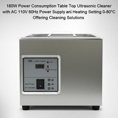 Consumo di energia 180W Pulizzatore ad ultrasuoni da tavolo con alimentazione elettrica e riscaldamento AC 110V 60Hz impostazione 0-80C Offrendo soluzioni di pulizia